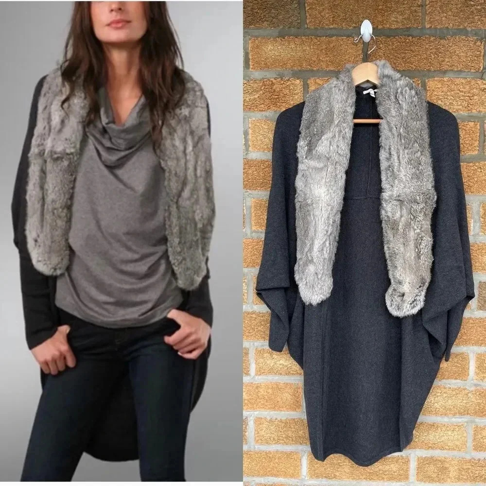 Joie Rabbit Fur Collar Sweater small